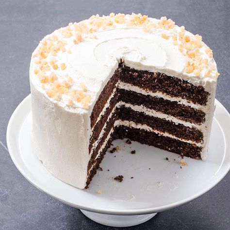 Gingerbread layer cake | American Test Kitchen Gingerbread Layer Cake, Ermine Frosting, Showstopper Cakes, Caramel Chocolate Bar, Cookie Toppings, Ginger Cake, America's Test Kitchen Recipes, Gingerbread Cake, America's Test Kitchen