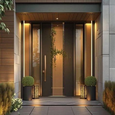 Door Lighting, Front Door Lighting, Modern Exterior Doors, Modern Doors, Main Entrance Door Design, Elegant Doors, Door Exterior, Main Entrance Door, Door Design Images