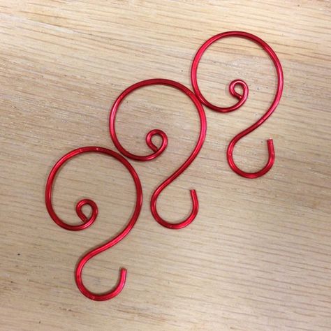 Wire Shapes, Ornament Hangers, Handcrafted Ornaments, Crochet Snowflakes, Red Ornaments, Ornament Ideas, Mini Ornaments, Ornament Hooks, Silver Ornaments