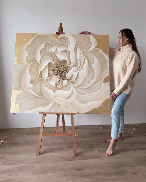 Flower oil art Size 140 / 120 #art Acyrlic Painting, Gallery Drawing, Gold Art Painting, Acrylic Art Projects, Nature Art Drawings, Artist Watercolor, Resin Art Painting, Abstract Flower Art, Flower Painting Canvas