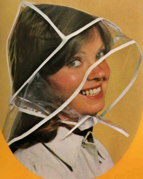 Rain Bonnet, Rain Wedding, Rain Cape, Poka Dot, 1970s Women, 60s 70s Fashion, Rain Suit, Rain Hat, Rain Poncho