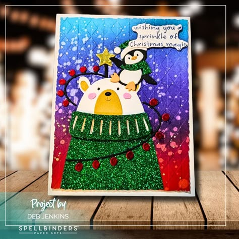 Check out these cute Festive Friends! This may be my favorite card that I've made using this month's Clubs from Spellbinders. They are just so stinking cute! What do you think? What was your favorite? You can see them all in one place on my blog https://debbiejscraftingcorner.com/ Watch the video for this card at https://www.youtube.com/watch?v=vKWj4nn2JDU Spellbinders Festive Friends, Spellbinders Christmas Cards, Christmas Card Background, Pet Christmas Cards, Spellbinders Cards, Die Cut Cards, Specialty Paper, Christmas Stamps, Winter Cards