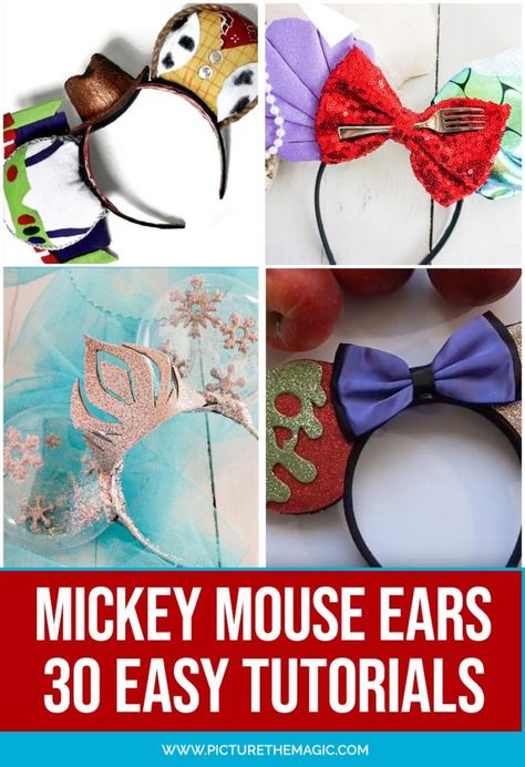 Mickey Ear Headband Diy, Disney Ears Bow Diy, Diy Mini Ears Headband, Making Mickey Mouse Ears, No Sew Mickey Mouse Ears Template, Disney Diy Ears Headbands, Star Wars Disney Ears Diy, Diy Disney Headbands, Disneyland Ears Diy