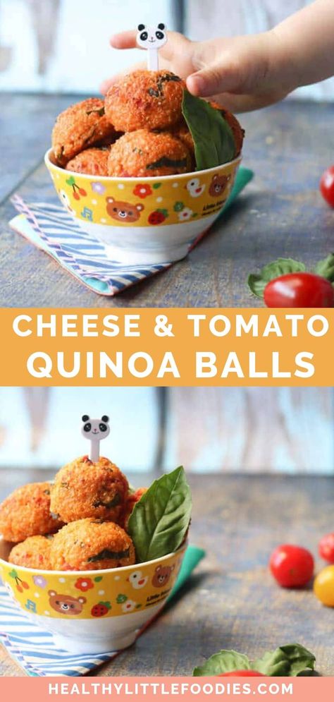 Croissants Breakfast, Quinoa Balls, Baby Led Weaning Breakfast, Box Aesthetic, Baby Lunch, Quinoa Bites, Weaning Foods, Cheese And Tomato, Easy Baby Food Recipes