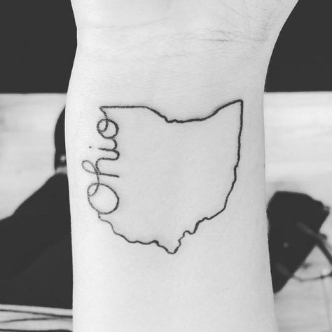 Ohio Tattoo Ohio State Tattoos, Ohio State Nails, Cool Simple Tattoos, Ohio Tattoo, Dr Tattoo, Buckeye Crafts, State Tattoos, Tattoos Ideas, Skin Art