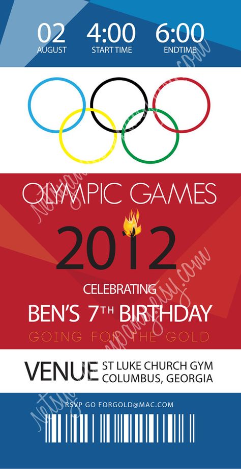 Olympic Birthday Invitation by NetsyandCompany on Etsy, $18.00 Wedding Olympics, Gymnastic Party, Olympic Theme Party, Olympics Party, Olympic Idea, Beer Olympics, Kids Olympics, Beer Olympic, Olympic Theme