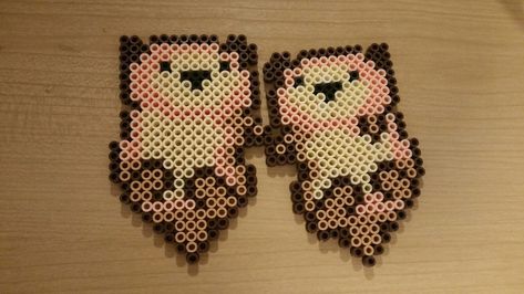 Otter couple perler bead pattern Perler Bead Otter Pattern, Perler Bead Patterns For Couples, Couples Perler Beads, Otter Perler Beads, Pixel Art Otter, Mothers Day Perler Beads, Couple Perler Beads, Perler Bead Animals, Otter Couple