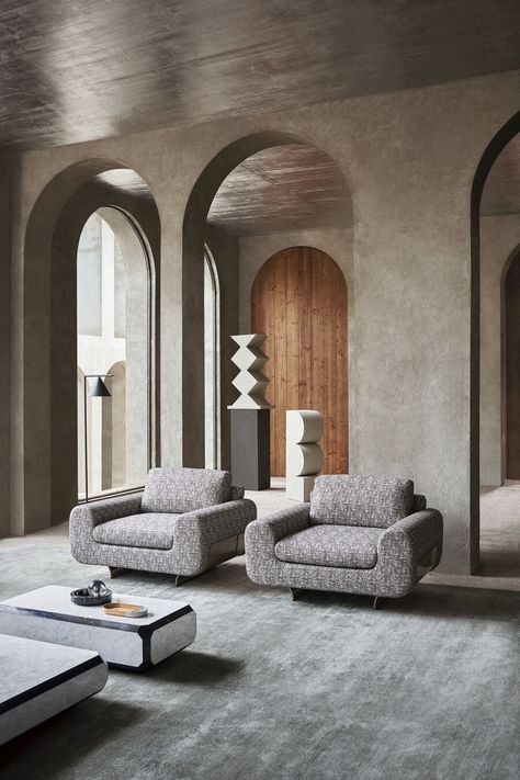 Gran pliè armchair - Products | Fendi Casa Daybed Design, Fendi Casa, Luxury Arm Chair, Luxury Modern Furniture, Sideboard Designs, Modern Armchair, Armchair Design, Furniture Designer, Furniture Styles