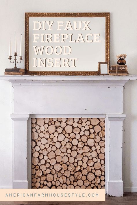 Learn how to create the faux fireplace of your dreams. Find the tutorial at americanfarmhousestyle.com! #americanfarmhousestyle #fauxfireplace #DIY #Christmas #design #projects Diy Faux Fireplace, Farmhouse Diys, Real Fireplace, Scandinavian Farmhouse Style, Faux Farmhouse, Wood Floor Colors, Room Ideas Inspiration, Fireplace Fronts, Fake Fireplace