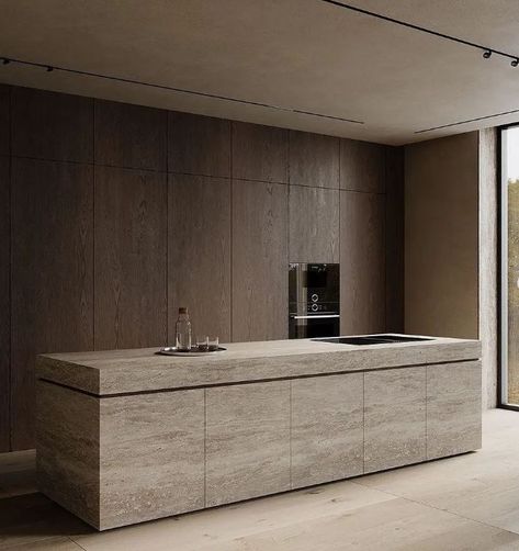 Island Counter, Hidden Kitchen, Minimalist Kitchen Design, Interior Design Per La Casa, Minimalist House Design, House Design Kitchen, Kitchen Room Design, Kitchen Inspiration Design, Design Del Prodotto