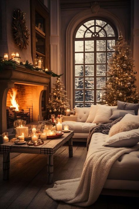 Christmas House Aesthetic, Warm Christmas Decor, Cozy Christmas Living Room, Coastal Room, Aesthetic Cozy, Hygge Decor, Hygge Home, Christmas Living Rooms, Christmas Room