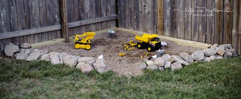 Backyard Digging Area, Kids Digging Area Outdoor Play, Backyard Digging Area For Kids, Kids Dirt Play Area, Outdoor Digging Area For Kids, Construction Site Play Area, Construction Play Area, Kids Garden Play Area, Kids Play Yard