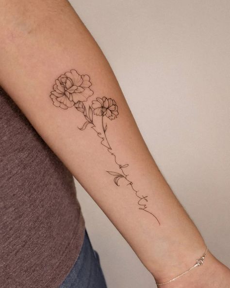 Tattoo Between Breast, Carnation Flower Tattoo, Flower Tattoo Stencils, Carnation Tattoo, Scar Tattoo, Flower Tattoo Back, Tattoo Signs, Floral Tattoo Sleeve, Carnation Flower