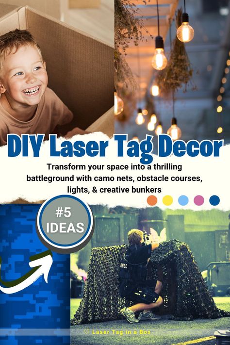 Transform your outdoor space into a thrilling battleground with camo nets, obstacles, lights, and creative bunkers.   Laser Tag party!! Get ready to amp up the excitement, create lasting memories, and make your next event into an adventure to remember.   Read the blog to get the insider tips Backyard Laser Tag Course, Backyard Laser Tag Party, Laser Tag Obstacles Diy, Diy Laser Tag Course, Laser Tag Background, Laser Tag Party Ideas, Laser Tag Birthday Party Ideas, Lazer Tag Birthday Party, Backyard Christmas