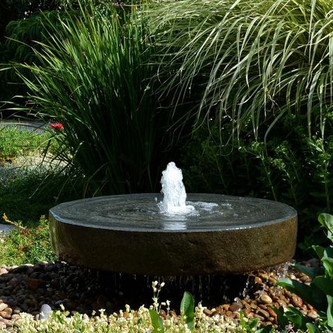 Stone Fountains | Stone Forest Millstone Fountain, Garden Fountain Ideas, Yard Water Fountains, Fountain Ideas, Stone Forest, Outdoor Gardens Landscaping, Modern Fountain, Outdoor Water Feature, Outdoor Water Features