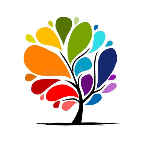 Abstract rainbow tree for your design vector illustration Dollar Photo, Cartoon Trees, Rainbow Tree, Wheel Art, Photo Club, Rainbow Abstract, 수채화 그림, Abstract Tree, Art Drawings For Kids