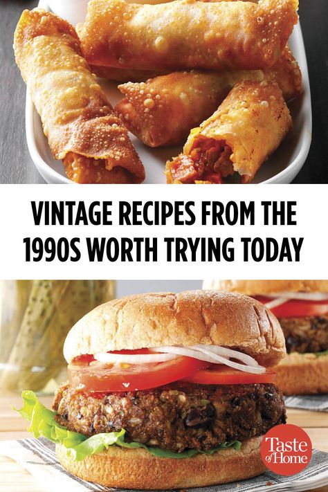 Vintage Recipes from the 1990s Worth Trying Today Vintage Cafeteria Recipes, 90s Meal Ideas, 90s School Lunch, Recipes From The 1990s, 90s Food Recipes, Vintage Recipes Lost, Meals From The 90s, Recipes From The 1980s, Recipes With Brioche Buns