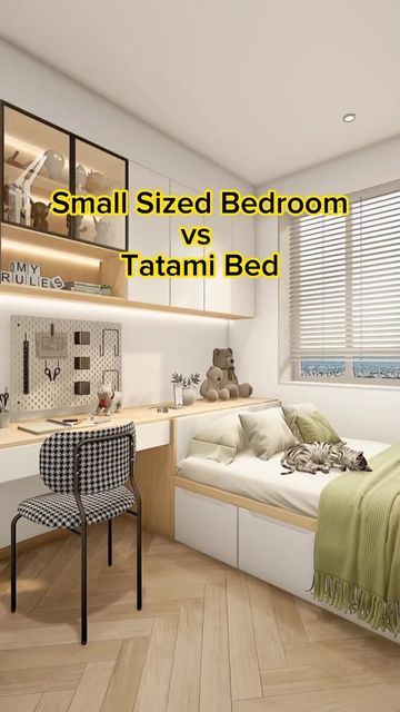 HomeCraft on Instagram: "Breaking free from traditional small bedrom layout - no more tatami mats, practical and spacious, and there is alao a lote of key storage. #bedroom #bedroomdesign #home #homedecor #homeimprovement #homerenovation #fyp" Tatami Bedroom Design, Homecraft Designer, Luxury Contemporary Kitchen, Modern Luxury Bedroom Design, Tatami Bed, Tatami Room, Design Your Bedroom, Storage Bedroom, Luxurious Room