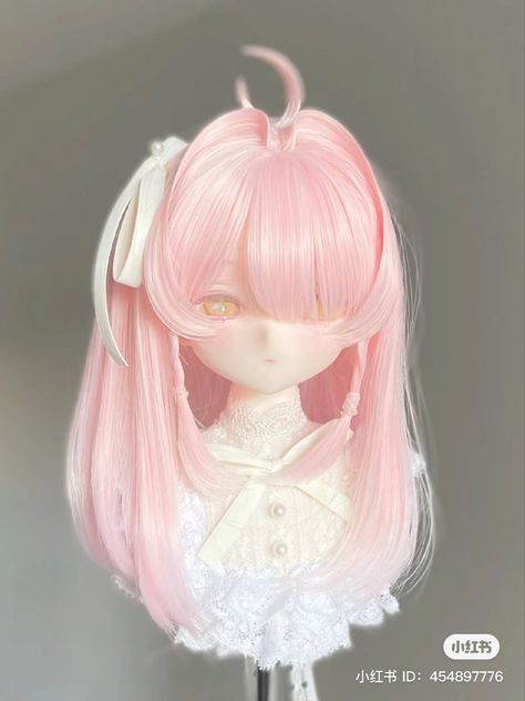 Bjd Doll Face, Doll Oc, Range Murata, Cool Hair Designs, Pink Head, Fantasy Art Dolls, Victorian Dolls, Anime Dolls, Hair Reference