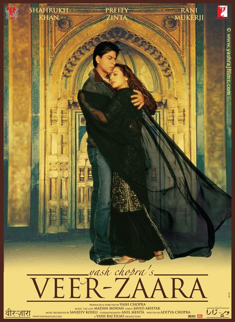 Veer-Zaara (2004) Veer Zaara, Tam Film, Shah Rukh Khan Movies, Srk Movies, Best Bollywood Movies, Yash Raj Films, Bollywood Movie Songs, Preity Zinta, Bollywood Posters