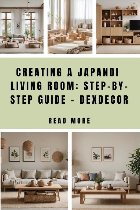 Creating a Japandi living room: step-by-step guide - Dexdecor. Read more. Japandi Amazon Finds, Japanese Boho Living Room, Japandi Studio Apartment Design, Japandi With Color, Japandi Studio Apartment, Japandi Studio, Japandi Small Apartment, Scandanavian Interiors Living Room, Japandi Color Palette