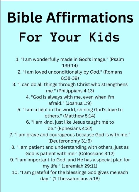 Bible Verses To Pray Over Children, Bible Verses For Kids Encouraging, Easy Bible Verses For Kids, Teen Bible Study Lessons, Bible Writing, Verses About Fear, Breaking Generational Curses, Bible Verses For Teens, Teen Bible Study