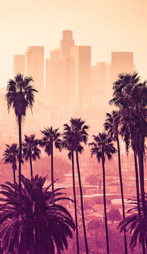 Los Angeles Palm Trees, Los Angeles Skyline, Los Angeles City, California Dreamin', Lovely Print, Poster Size, Los Angeles California, Beautiful Artwork, Canvas Poster