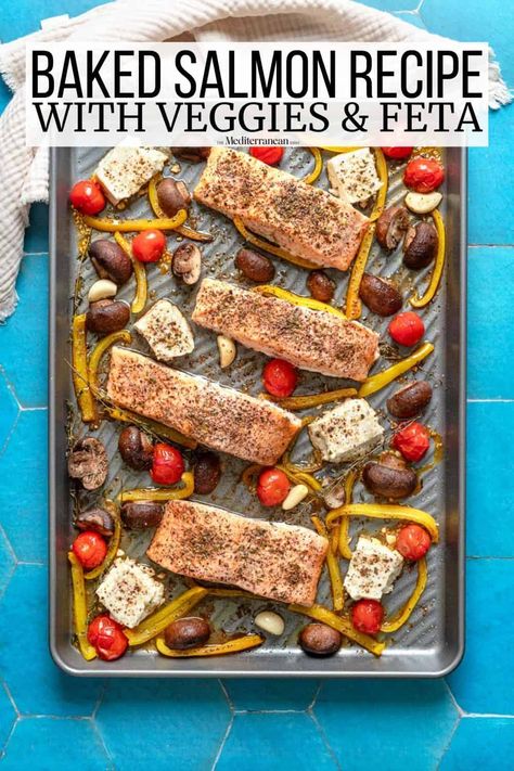 Salmon With Feta, Whole Foods Meals, Mayo Diet, Mediterranean Seafood, Cheese Mushrooms, Mediterranean Recipe, Crispy Smashed Potatoes, Mediterranean Diet Recipes Dinners, Seafood Feast