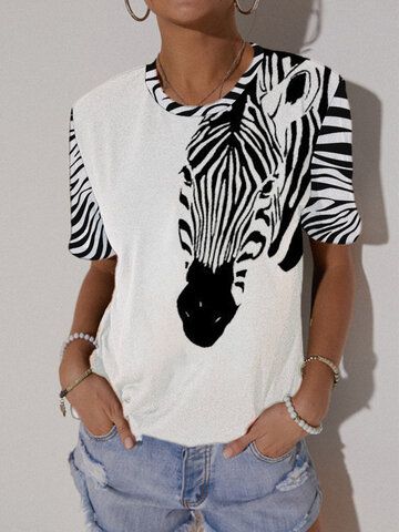 I found this amazing Cartoon Animal Print O-neck Short Sleeve T-shirt For Women with £18.99,and 14 days return or refund guarantee protect to us. --Newchic Harajuku Shirt, Red Season, Shirts Women Fashion, Short Sleeve Pattern, Vestido Casual, T Shirt For Women, Short Sleeve T Shirt, Shirt For Women, Casual T Shirt