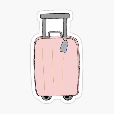 Shopping Stickers, Vacation Stickers, Suitcase Stickers, Pink Stickers, Cute Suitcases, Sticker Design Inspiration, Homemade Stickers, Pink Travel, Pop Stickers