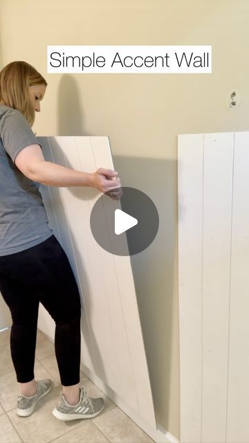 Katie Sharpe | DIY Tutorials | Home Decor | Interior Design on Instagram: "Simple DIY Accent Wall  This is a great beginner DIY project. With just a shiplap panel and a few boards you can create this look!   It’s both easy and budget friendly!   Comment SHOP for the links to this project   #diy #diyproject #simplediy #accentwall #accentwalls #shiplap #shiplappanelling #homeprojects #homeimprovements #homeimprovementprojects #bathroommakeover #bathroomtransformation #towelhooks #amazonhome #amazonfind #homedepot #homedepotfinds #wallpanelling #homeinspo #diytutorial #reeltutorial #budgetfriendlydiy #sherwinwilliams   Bathroom makeover, accent wall, towel hooks, home projects, shiplap, wall panel, beginner diy tutorial, home inspo" Simple Diy Accent Wall, Shiplap Bathroom Wall, Kitchen Accent Wall, Shiplap Wall Diy, Shiplap Bathroom, Shiplap Accent Wall, Bathroom Accent Wall, Wall Paneling Diy, Board And Batten Wall