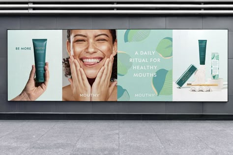 Ann Davenport Design - - World Brand Design Society / Mouthy is a premium oral care brand based in New Zealand. The new luxury toothpaste is made with a unique blend of high quality, locally sourced ingre... Toothpaste Branding Design, Dental Care Aesthetic, Dental Branding Design, Luxury Toothpaste, Toothpaste Packaging Design, Toothpaste Design, Dental Room, Abstract Pattern Illustration, Medical Branding