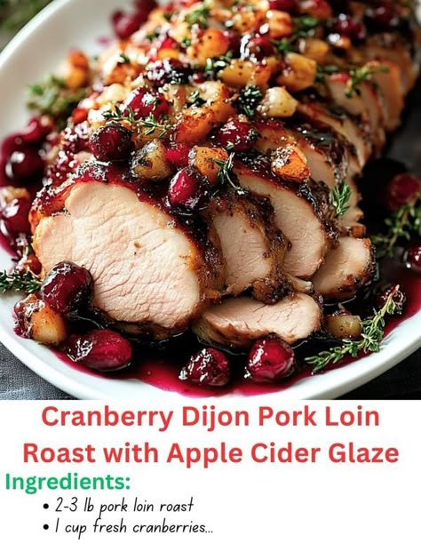 Dijon Pork Loin, Pork Roast With Apples, Apple Cider Glaze, Pork Sirloin Roast, Apple Pork Tenderloin, Pork Loin Roast Recipes, Pork Entrees, Crock Pots, Pork Loin Recipes