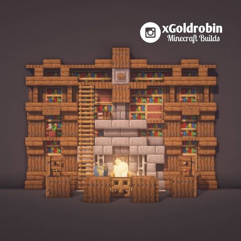 Minecraft Castle Designs Interior, Cute Minecraft Bookshelf Ideas, Minecraft Medieval Fireplace, Minecraft Library Ideas Interior, Minecraft Interior Library, Minecraft Bookshelf Design, Minecraft Library Interior Design, Library Design Minecraft, Minecraft Medieval Interior Ideas