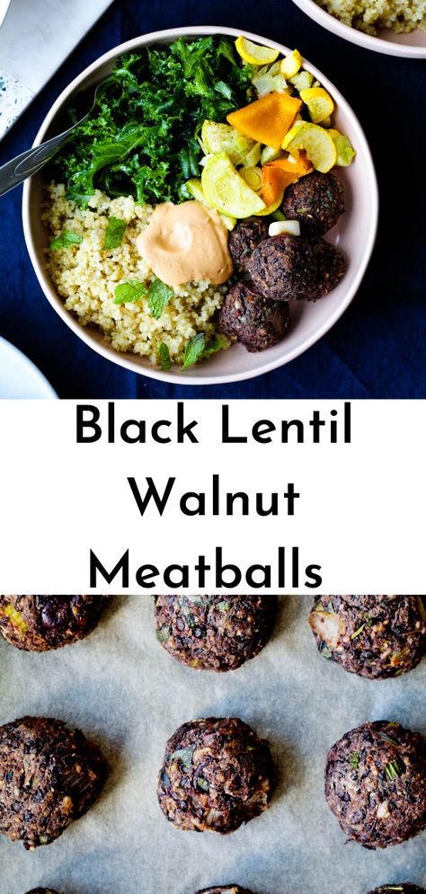 Lentil Walnut Meatballs, Black Lentil Recipes Salad, Alkaline Side Dishes, Lentil And Black Bean Recipes, Vegan Black Lentil Recipes, Recipes With Black Lentils, Black Beluga Lentils Recipes, Black Lentils Recipe, French Lentil Recipes