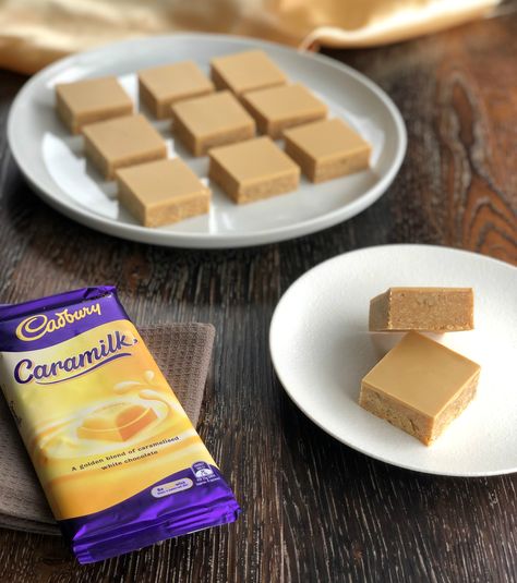 Cadbury Caramilk is back No Bake Slice, No Bake Slices, Caramel Slice, Tray Bake Recipes, Fruit Animals, Slices Recipes, Chocolate Topping, Caramel Flavoring, Baking Tins