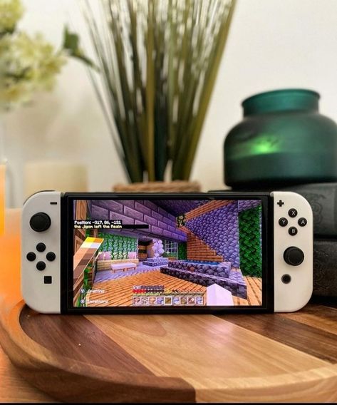 Nintendo Switch Oled Games, Nintendo Switch Aesthetic Black, Nintendo Switch Oled Accessories, Nintendo Switch Minecraft, Minecraft Nintendo Switch, Nintendo Switch Animal Crossing, Rose Iphone Case, Gaming Aesthetic, Nintendo Switch System