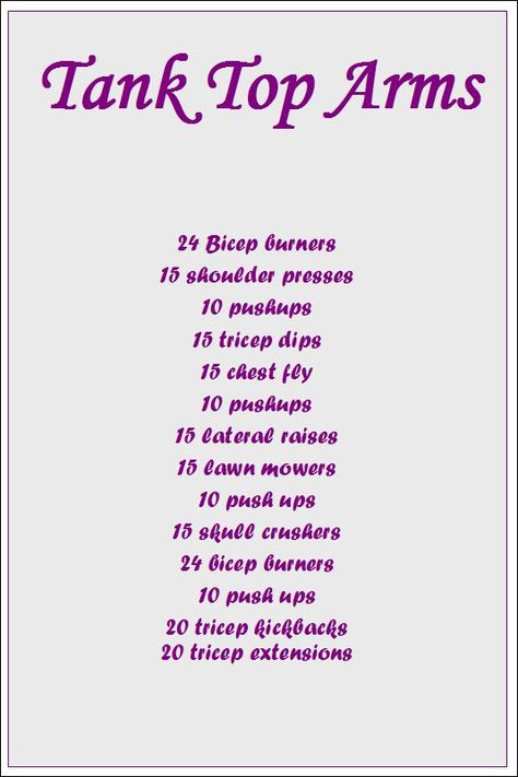 Tank Top Arms - Repeat 2X-3X Workout Tumblr, Tank Top Arms, Workout Program Gym, Tricep Kickback, Lose Arm Fat, Arms Workout, Fitness Blender, Summer Body Workouts, Tricep Extension