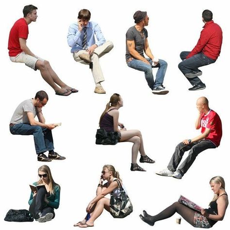 Texture Photoshop, People Cutout, Architecture People, Figure Reference, People Poses, Sitting Poses, Body Reference Poses, Human Poses Reference, Figure Poses