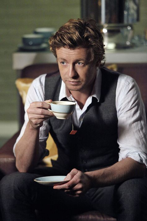 Patrick Jane, Simon Baker, The Mentalist, A Coffee, Coffee Cup, A Man, Couch, Tea, Coffee