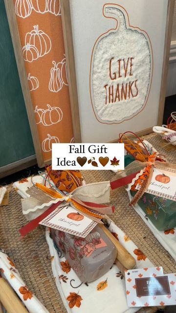 Kaycee Greer on Instagram: "Fall Gift Idea🧡🍂🤎🍁 These little gift bundles are so fun! They were so affordable & topped with the gift tag & ribbon it is so cute!   🧡Dish towel, spatula & whisk set I found @hobbylobby  🤎Ribbon was found @michaelsstores   🍂Comment Link for the link to our Fall Gift Tags & Fall Gift Guide🍁  #thanksgiving #thanksgivinggift #giftideas #gifts #giftbaskets #gifttags #giftwrapping #giftbaskets #giftingsolutions #gifting #fall #fallgifts #falldecor #fallvibes #hostgift #hostessgift #entertaining #giftguide #giftgiving #gifted #gifttags #giftguide" Fall Gift Tags, Teacher Thanksgiving, Teachers Thanksgiving, Host Gifts, Sweet Snacks Recipes, Neighbor Gifts, Snacks Recipes, Fall Gifts, Thanksgiving Gift