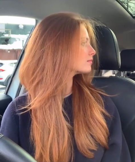 Long Layers Haircut Red Hair, Long Natural Red Hair With Layers, Ginger Long Layers, Ginger Hair With Layers, Red Head Haircut, Red Hair Haircuts, Red Hair Layers, Strawberry Brown Hair, Hair Dye Videos