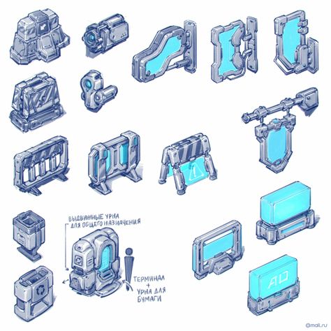 ArtStation - Sci-fi props set draft, Cseel bmg Sci Fi Environment Concept Art, Sci Fi Games, Sci Fi Props, Spaceship Interior, Props Concept, Environment Props, Sci Fi Design, Sci Fi Environment, Starship Design