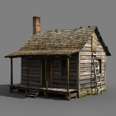 Miniature Wooden Houses, Wooden Shack, Ho Scale Buildings, Scale Model Building, Small Wooden House, Vintage House Plans, Medieval Houses, Building Concept, Model Train Scenery