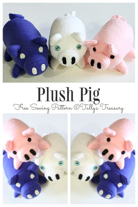 DIY Plush Pig Free Sew Pattern & Tutorial | Fabric Art DIY Pig Sewing Pattern Free, Stuffed Pig Pattern Sewing Free, Pig Plush Pattern, Pig Sewing Pattern, Crotchet Toys, Butterbeer Fudge, Sewing Plush, Fabric Art Diy, Pig Plushie