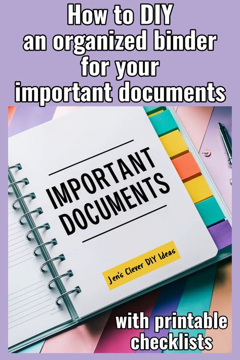 Binder For Important Documents, Diy Important Documents Binder, How To Store Important Documents At Home, Organizing Business Paperwork, Organizing Important Documents Binder, Important Documents Binder, Organizing Binders, Organizing Important Documents, Organized Binder