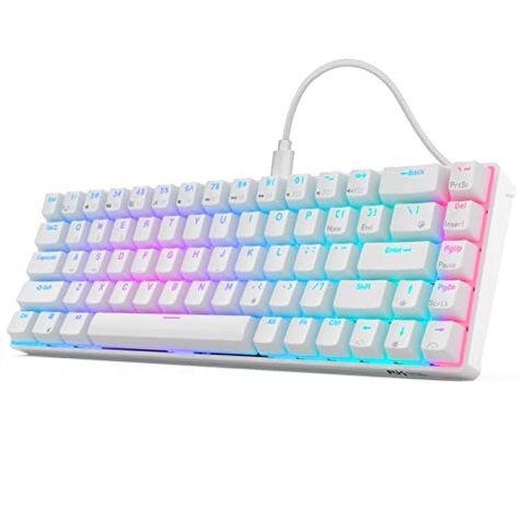 Deal of the day: RK ROYAL KLUDGE RK68 (RK855) Wired 65% Mechanical Keyboard, RGB Backlit Ultra-Compact 60% Layout 68 Keys Gaming Keyboard, Hot Swappable Keyboard with Stand-Alone Arrow/Control Keys, Brown Switch White 60% Keyboard, Control Key, Pc Components, Standing Alone, Mac Laptop, Gaming Keyboard, Laptop Keyboard, Laptop Desktop, Tech Support