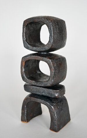 Modern Totem — HELENA STARCEVIC Pottery Hand Building, Modern Totem, Terracotta Ideas, Abstract Ceramic Sculpture, Ceramic Totem, Totem Sculpture, Greenwich House, Totem Design, Stacked Rings