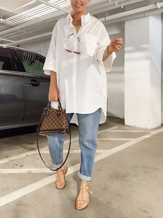 Stylish Outfits For Women Over 50, Over 60 Fashion, Loose Shirt, Elegante Casual, 60 Fashion, Casual Work Outfits, Fashion Mode, Inspiration Mode, Outfit Casual