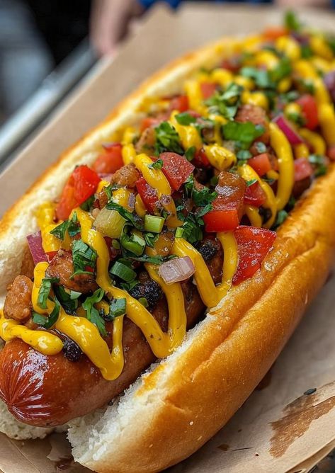 Taste the Big Apple at home with this New York Street Cart Dog! 🌭🗽 Juicy hot dog, classic toppings, all the NYC flavor in every bite. #NYCHotDog #StreetFood #HotDogRecipe Nyc Hot Dogs, Elevated Hot Dogs, Best Hot Dog Recipes, Fancy Hot Dogs, Hot Dog Photography, Hotdogs Recipes, Kebab Sandwich, New York Hot Dog, Chilli Dogs